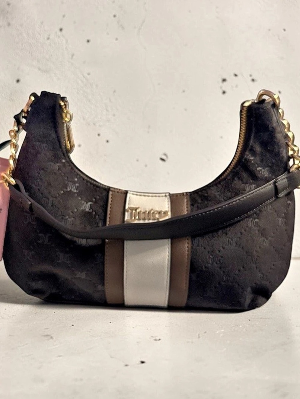 Juicy Couture Chocolate Monogram Shoulder Bag Bright & Bold